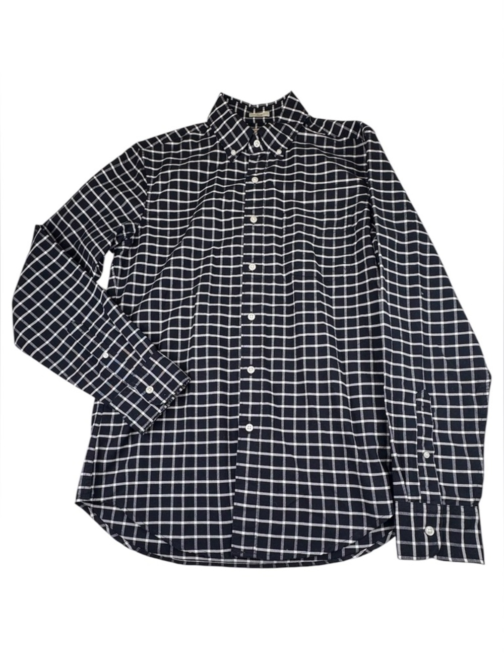 !!!!! SOLD !!!!!! Small Black Cotton Slim Fit Plaid Preppy Stretch
